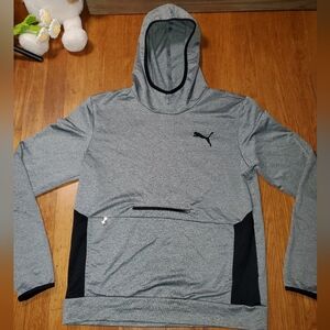 Puma Heather Gray Hoodie with Black Details